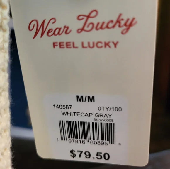 NWT Lucky Brand Men's Stripe Button Through Sweater In Whitecap Gray - Size M - Picture 10 of 11